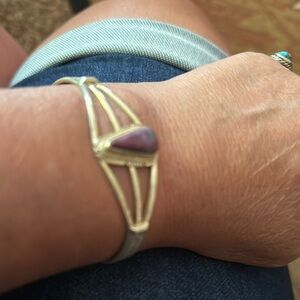 Elegant sterling silver deep Purple, amethyst stone Bracelet